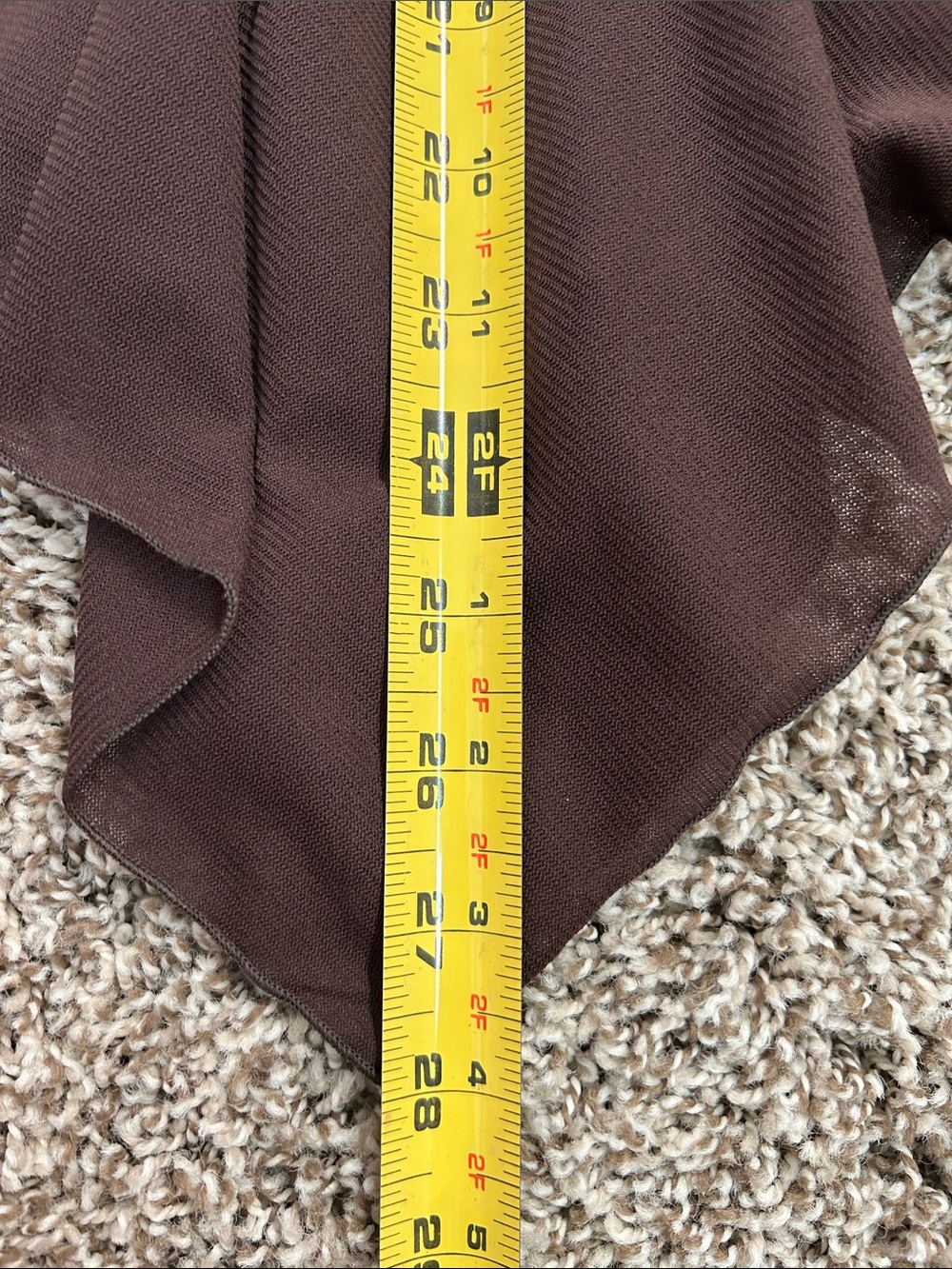 Vintage A. Byer Brown Asymmetrical Handkerchief Hem Skirt | Pristine | Large - Picture 9 of 13